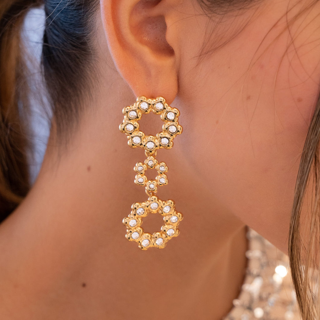 Aretes Aros Con Cristales