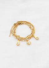 Cargar imagen en el visor de la galería, Pulsera Dijes Varios Con Cristales + Aretes
