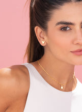 Cargar imagen en el visor de la galería, Cadena Dije De Candado + Aretes

