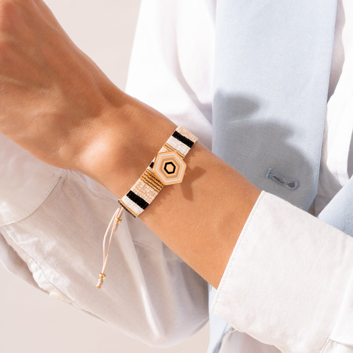 Pulsera + Aretes Tejidos en Miyuki Nude