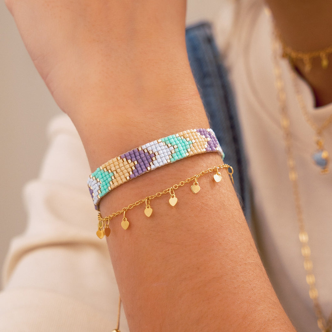 Pulsera Tejida en Miyuki + Aretes